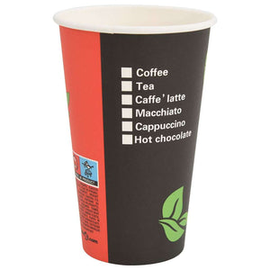Χάρτινα κύπελλα καφέ 1000 τεμάχια 16oz 400ml Κόκκινο και μαύρο - Pakobazaar