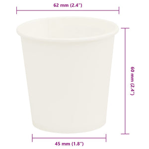 Χάρτινα κύπελλα καφέ 1000 τεμάχια 4oz 100ml Λευκό