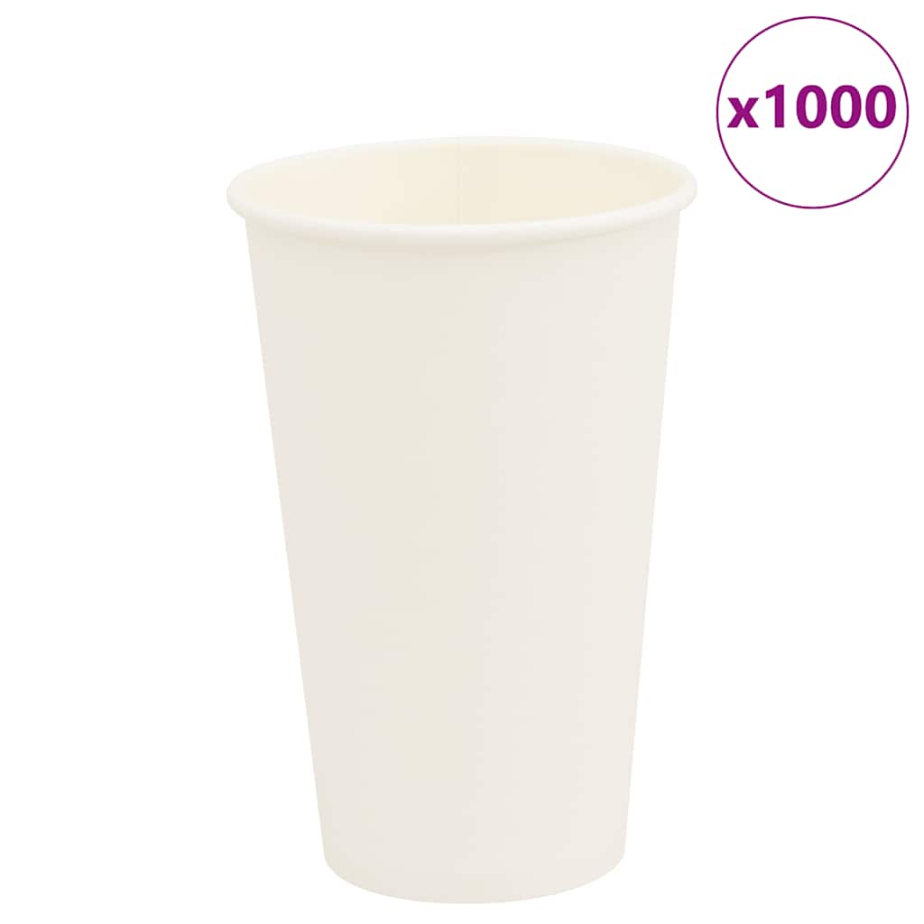 Χάρτινα κύπελλα καφέ 1000 τεμάχια 16oz 400ml Λευκό - Pakobazaar
