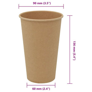 Χάρτινα κύπελλα καφέ 1000 τεμάχια 16oz 400ml καφέ