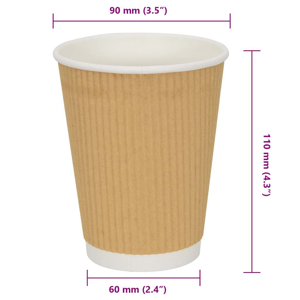 Χάρτινα ποτήρια καφέ 500 τεμάχια 12oz 300ml καφέ - Pakobazaar