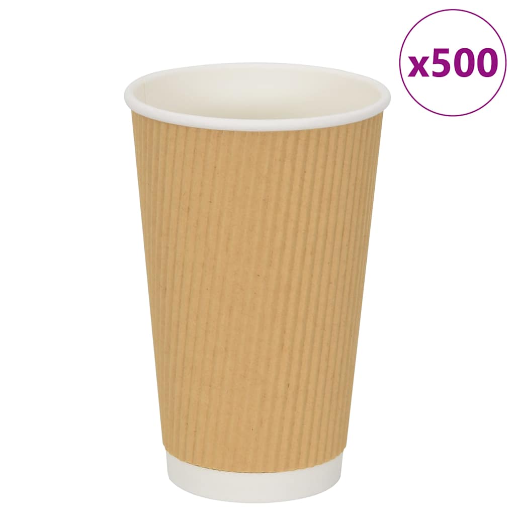 Χάρτινα ποτήρια καφέ 500 τεμάχια 16oz 400ml καφέ - Pakobazaar