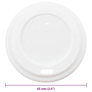 Χάρτινα καπάκια καφέ Ø60 mm 4oz 1000 τεμάχια Λευκό πλαστικό - Pakobazaar