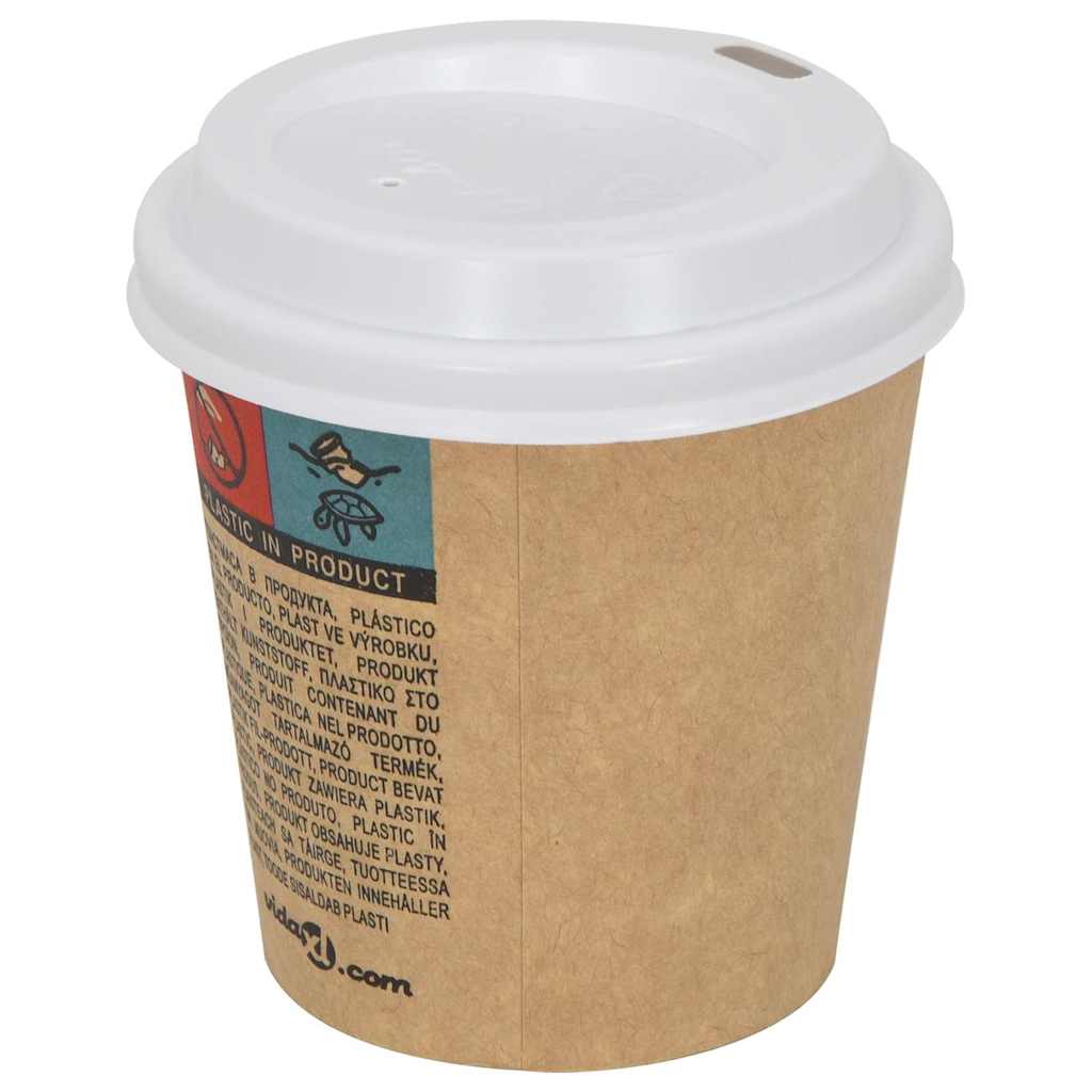 Χάρτινα καπάκια καφέ Ø60 mm 4oz 1000 τεμάχια Λευκό πλαστικό - Pakobazaar
