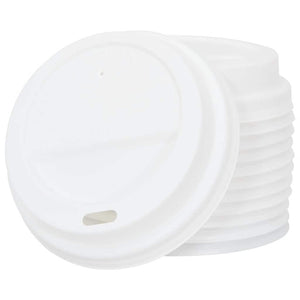Χάρτινα καπάκια καφέ Ø80 mm 8oz 1000 τεμάχια Λευκό πλαστικό
