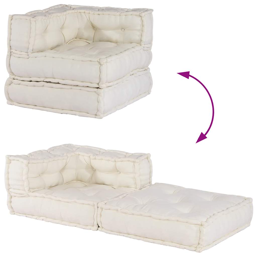 Μοντέρνο Καναπέ-Σετ Κρεβάτιου Ύφασμα 70x70x54 εκ., Μπεζ - Pakobazaar