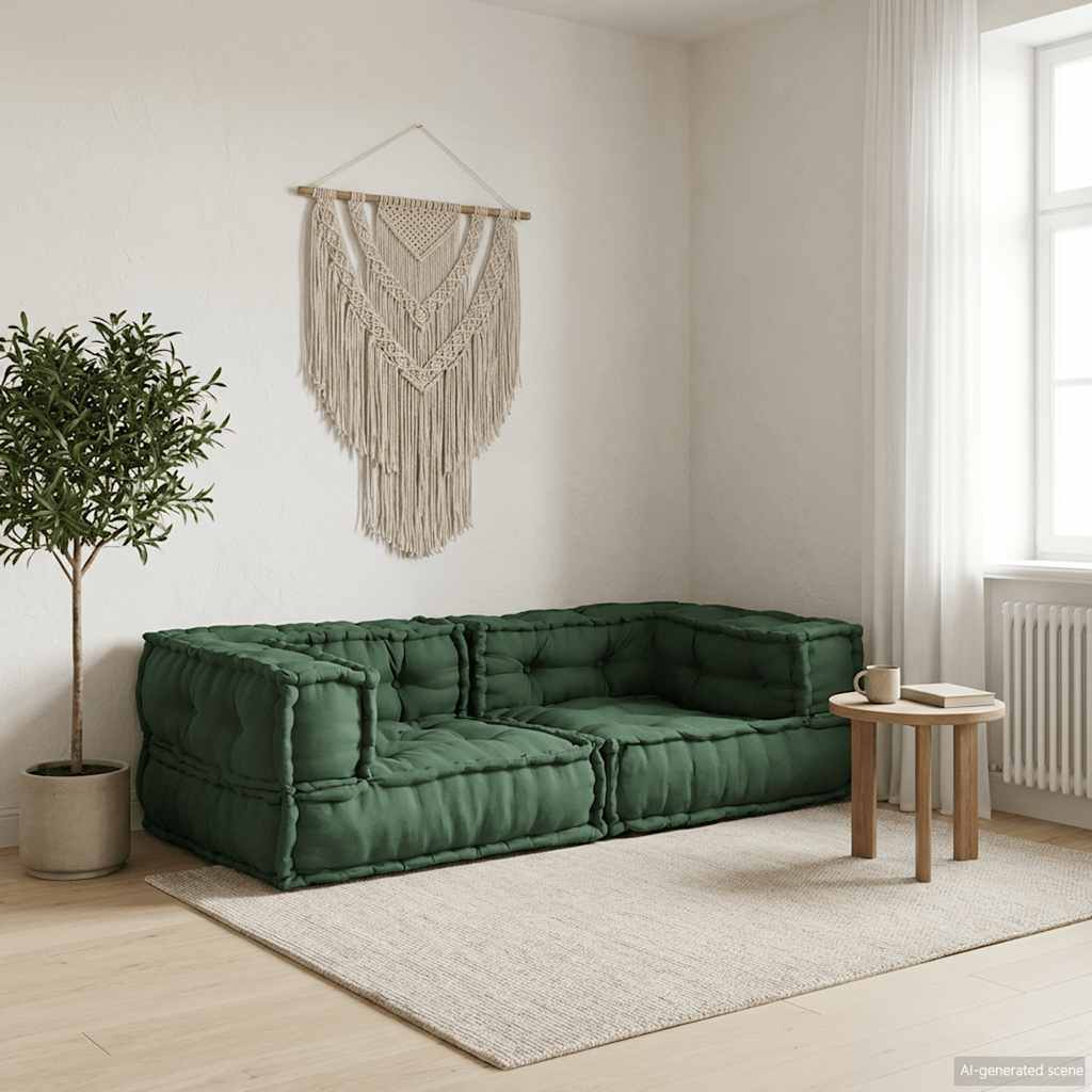 Διθέσιος Μοντέρνος Καναπές Πράσινος 140x70x36 Υφασμάτινος - Pakobazaar