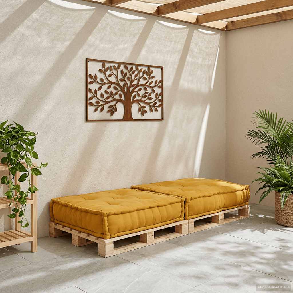 Μοντέρνο Καναπέ Κίτρινο 70x70x36 Υφασμάτινο - Pakobazaar