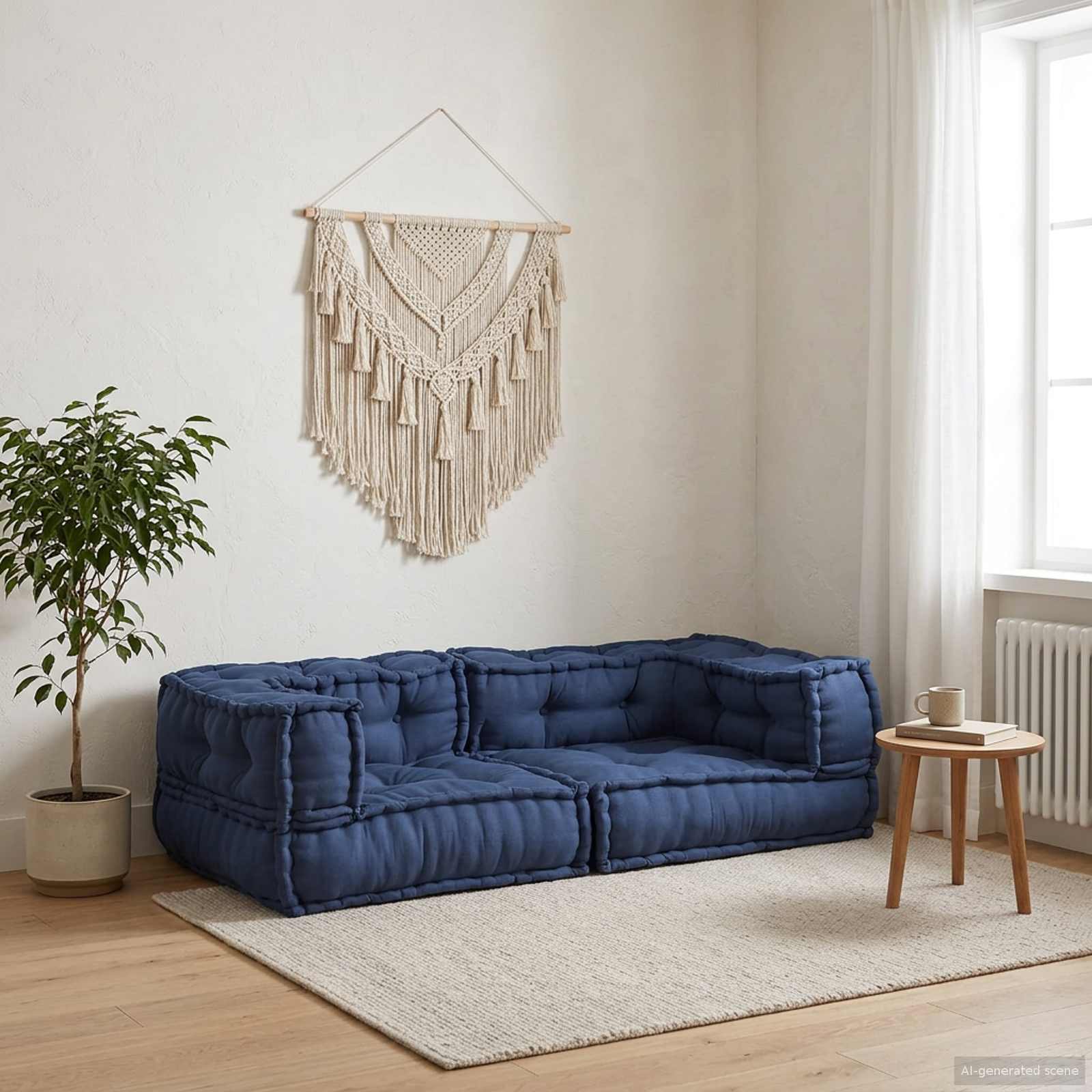 Μονάδα Μοντέρνου Καναπέ 3 pcs Ινδικο 140 x 70 x 36 εκ Ύφασμα - Pakobazaar