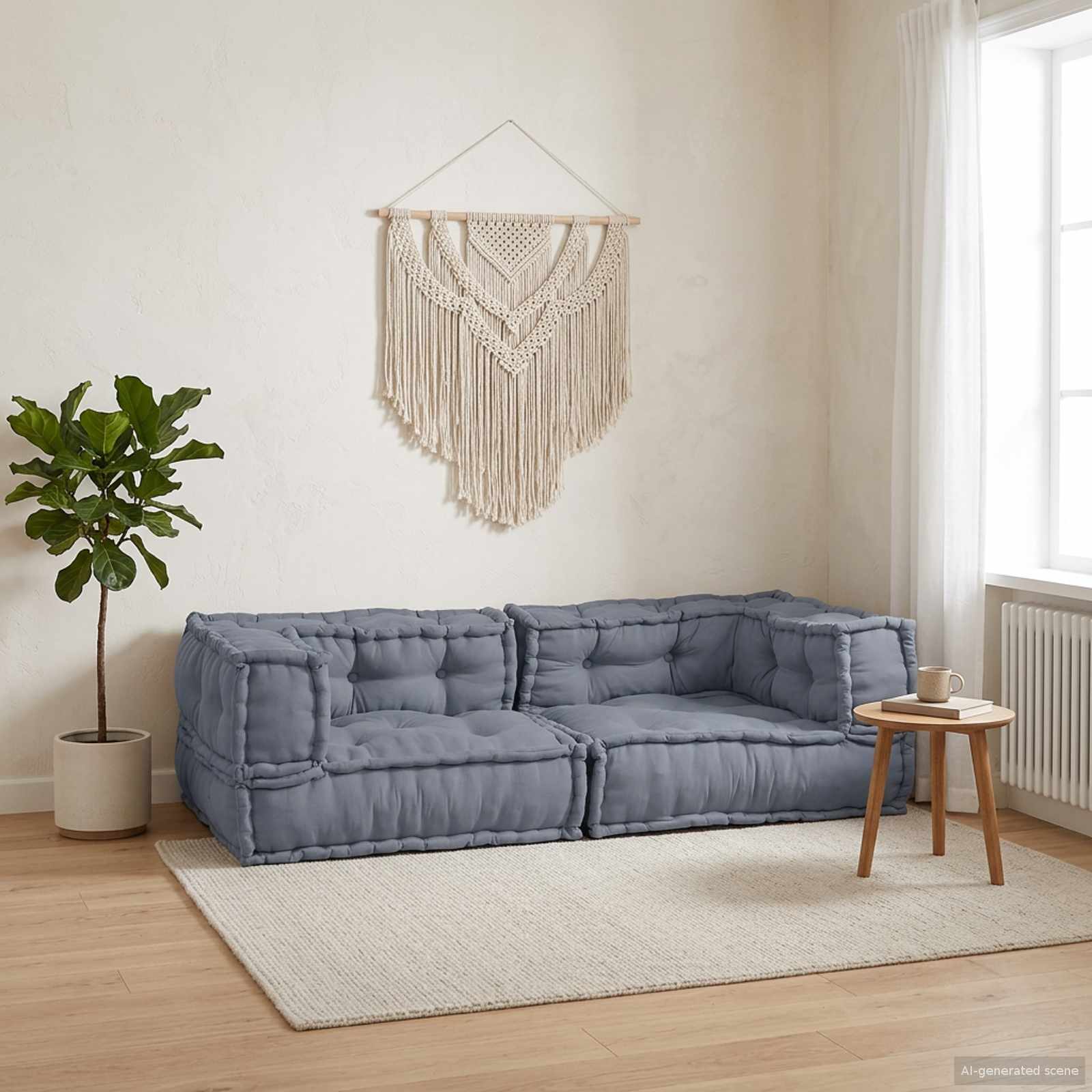Μονάδα Μοντέρνου Καναπέ 3 pcs Γκρι 140 x 70 x 36 εκ Ύφασμα - Pakobazaar