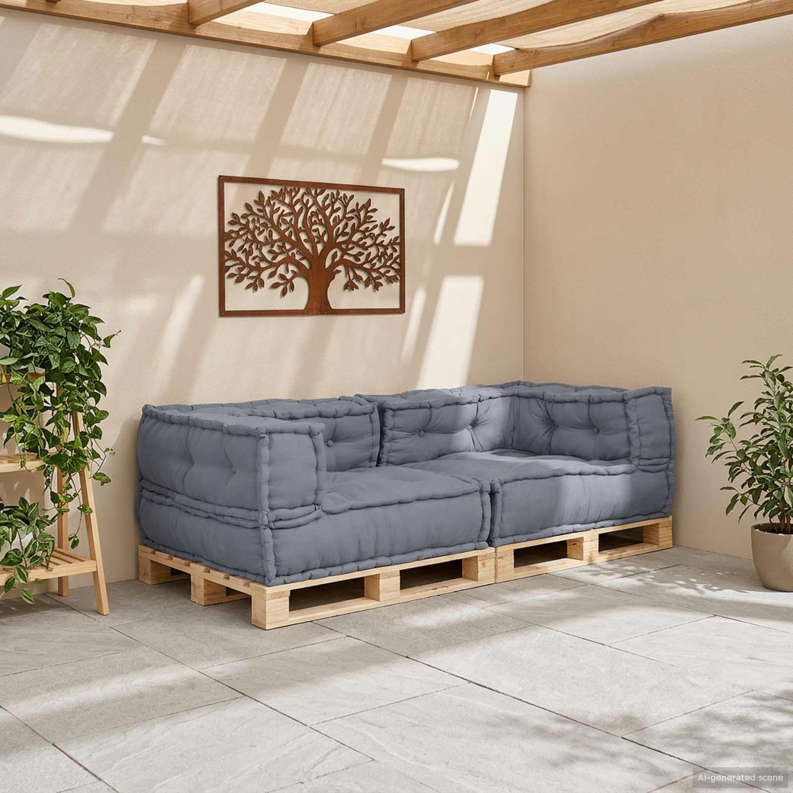 Μονάδα Μοντέρνου Καναπέ 3 pcs Γκρι 140 x 70 x 36 εκ Ύφασμα - Pakobazaar