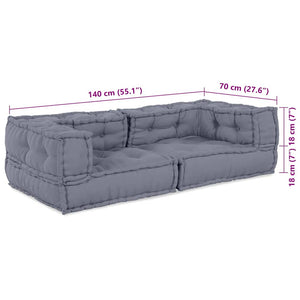 Μονάδα Μοντέρνου Καναπέ 3 pcs Γκρι 140 x 70 x 36 εκ Ύφασμα - Pakobazaar