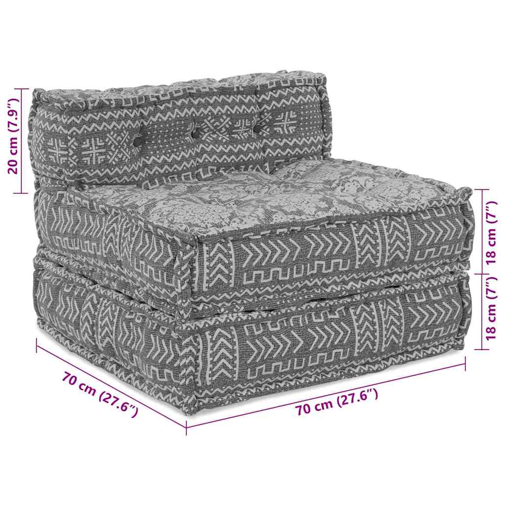 Αρθρωτός Καναπές Ανοιχτό γκρι 70 x 70 x 56 εκ ύφασμα - Pakobazaar