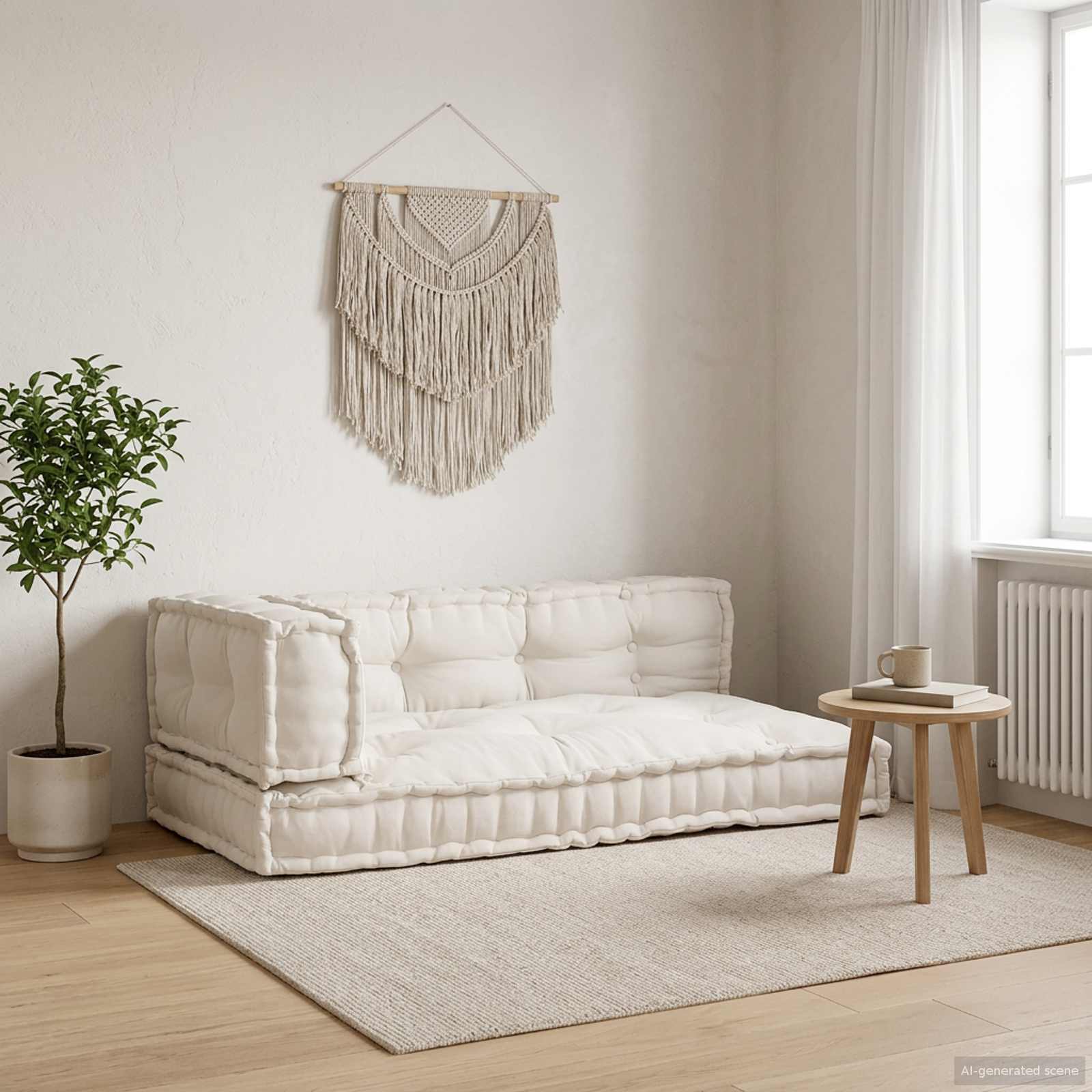 Μαξιλάρι για καναπέ παλέτας 3 pcs Κρεμ 120 x 80 x 34 εκ. Ύφασμα - Pakobazaar