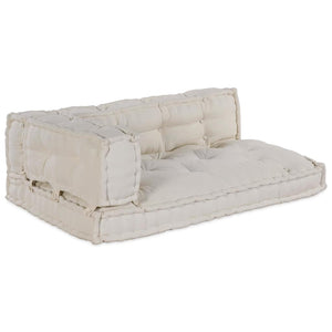 Μαξιλάρι για καναπέ παλέτας 3 pcs Κρεμ 120 x 80 x 34 εκ. Ύφασμα - Pakobazaar