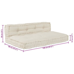 Αρθρωτός Καναπές 2 pcs Κρεμ 120 x 80 x 38 εκ. ύφασμα - Pakobazaar