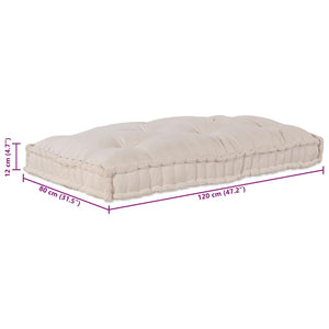 Μαξιλάρι για καναπέ παλέτας Κρεμ 120 x 80 x 12 cm Ύφασμα - Pakobazaar