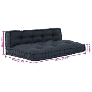 Αρθρωτός Καναπές 2 pcs Ανθρακί 120 x 80 x 38 εκ. ύφασμα - Pakobazaar
