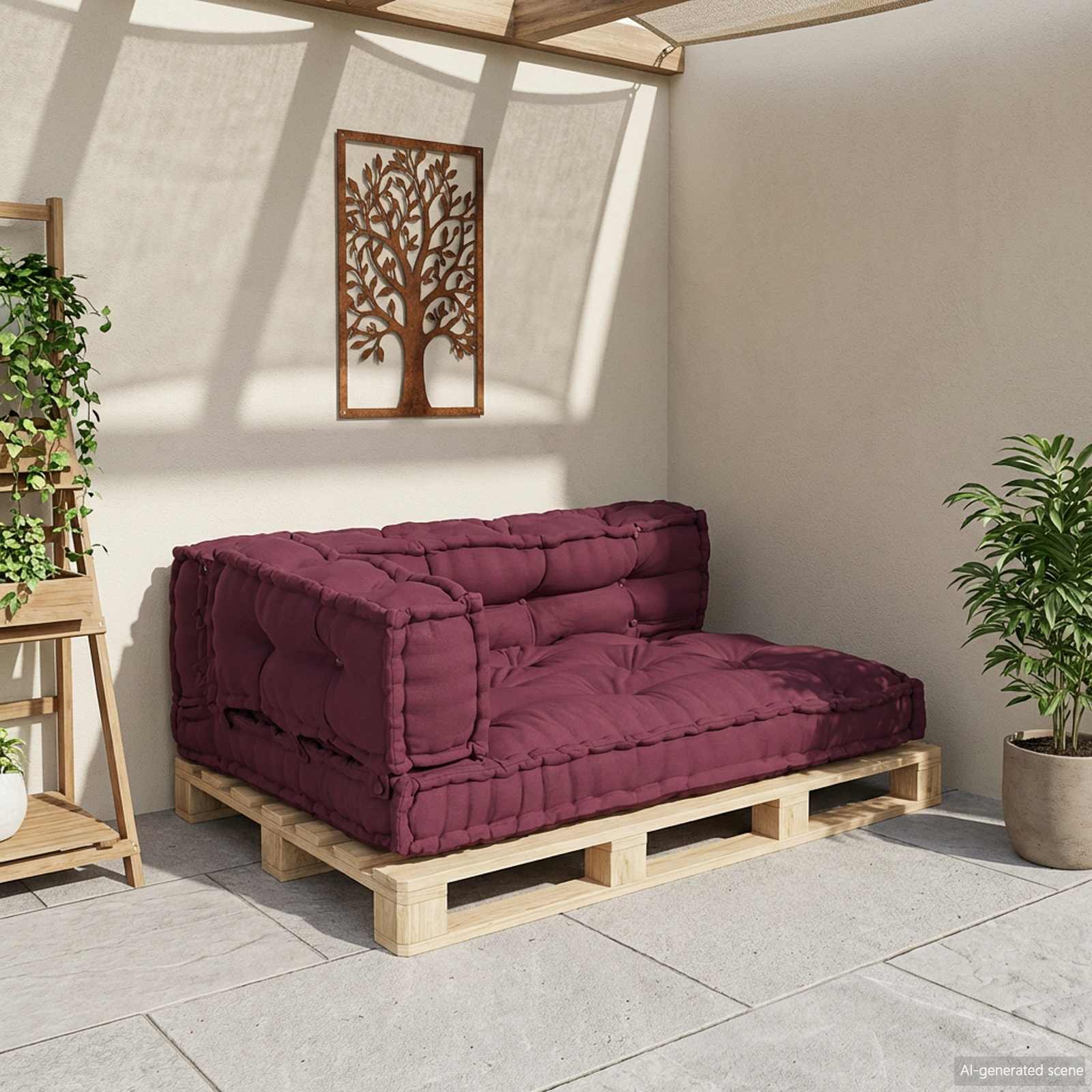 Μαξιλάρι για καναπέ παλέτας 3 pcs Καφετί 120 x 80 x 38 εκ. - Pakobazaar