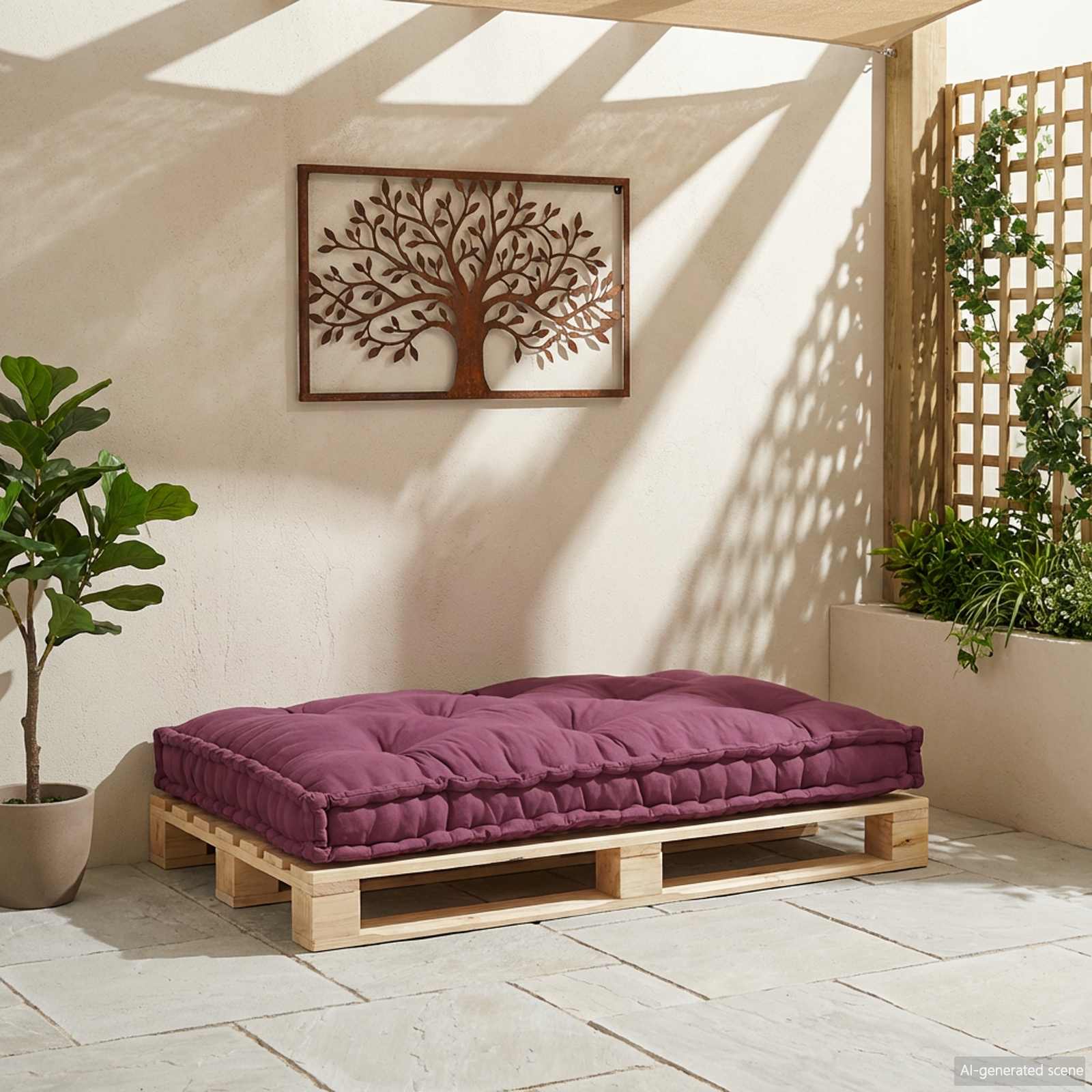 Μαξιλάρι για καναπέ παλέτας Καφετί 120 x 80 x 12 cm Ύφασμα
