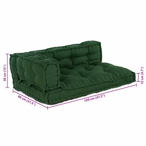 Μαξιλάρι για καναπέ παλέτας 3 pcs Πράσινο 120 x 80 x 38 εκ. - Pakobazaar