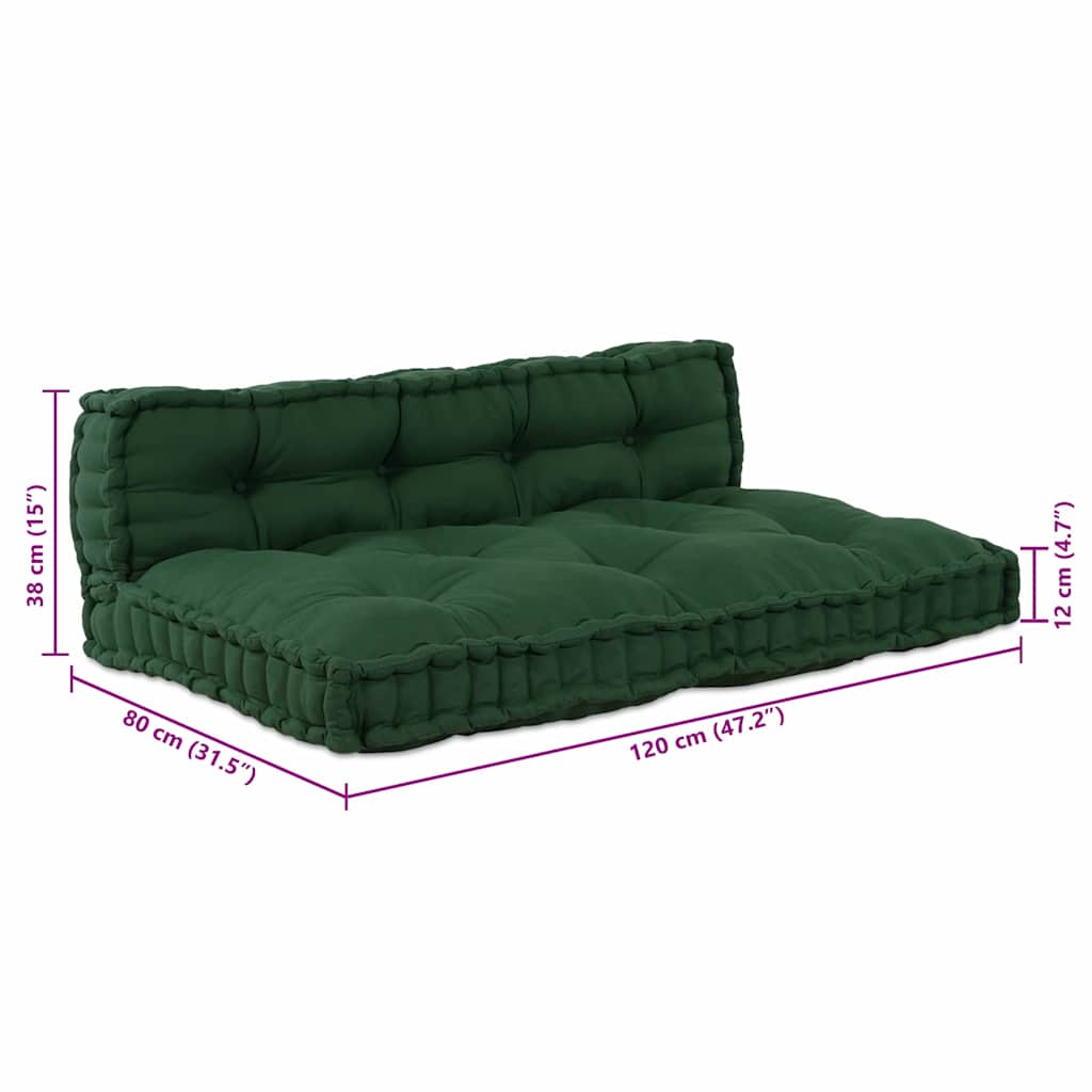 Αρθρωτός Καναπές 2 pcs Πράσινο 120 x 80 x 38 εκ. ύφασμα - Pakobazaar