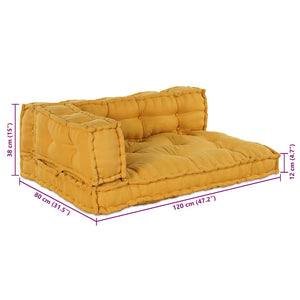 Μαξιλάρι για καναπέ παλέτας 3 pcs Κίτρινο 120 x 80 x 38 εκ. - Pakobazaar