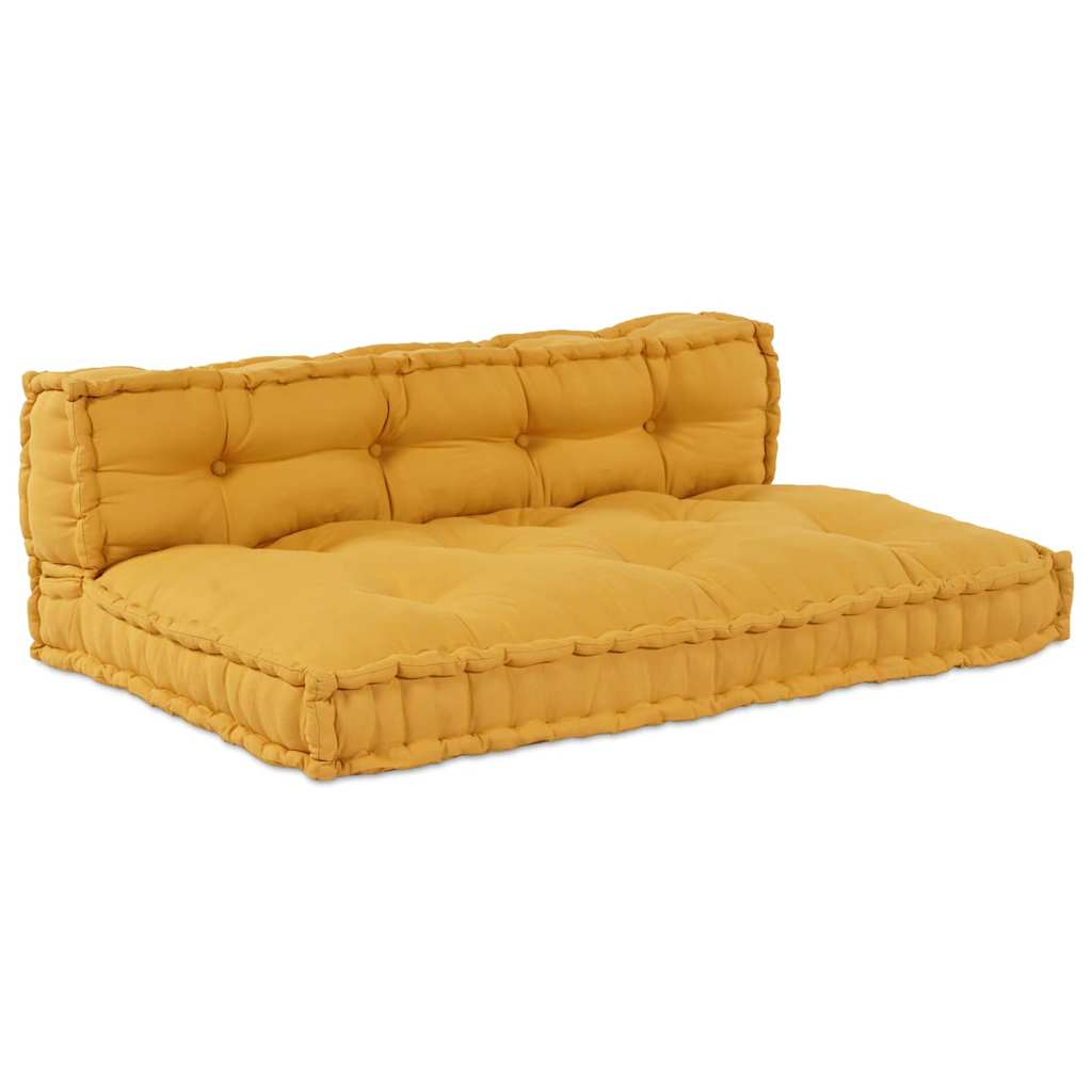 Μαξιλάρι για καναπέ παλέτας 2 pcs Κίτρινο 120 x 80 x 38 εκ.