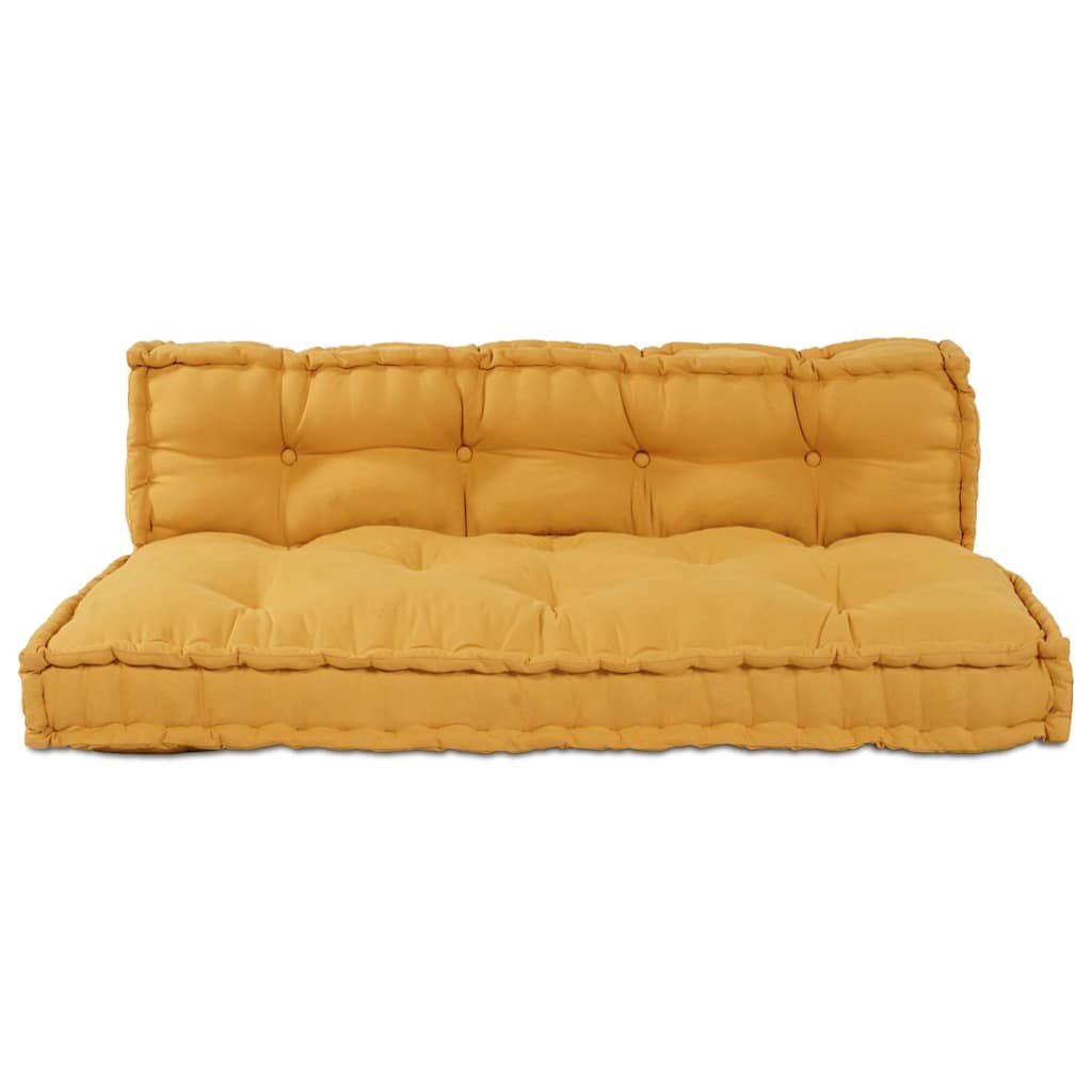 Μαξιλάρι για καναπέ παλέτας 2 pcs Κίτρινο 120 x 80 x 38 εκ.