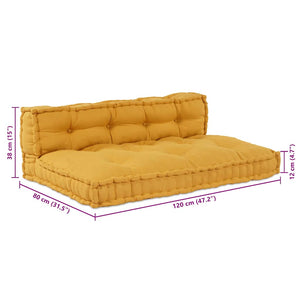 Μαξιλάρι για καναπέ παλέτας 2 pcs Κίτρινο 120 x 80 x 38 εκ. - Pakobazaar