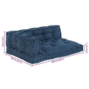 Αρθρωτός Καναπές 3 pcs Ινδικο 120 x 80 x 38 εκ. ύφασμα - Pakobazaar