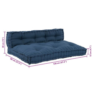 Αρθρωτός Καναπές 2 pcs Ινδικο 120 x 80 x 38 εκ. ύφασμα - Pakobazaar