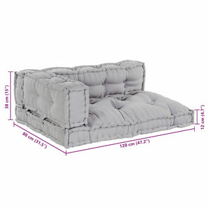 Αρθρωτός Καναπές 3 pcs Γκρι 120 x 80 x 38 εκ. ύφασμα - Pakobazaar