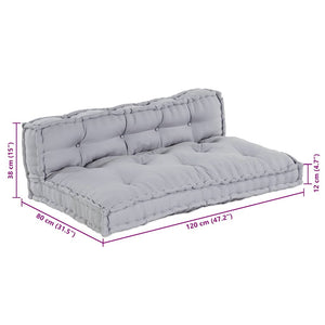 Αρθρωτός Καναπές 2 pcs Γκρι 120 x 80 x 38 εκ. ύφασμα - Pakobazaar
