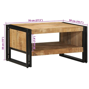 Τραπεζάκι σαλονιού 70x50x38 cm Στερεό ακατέργαστο ξύλο Mango - Pakobazaar