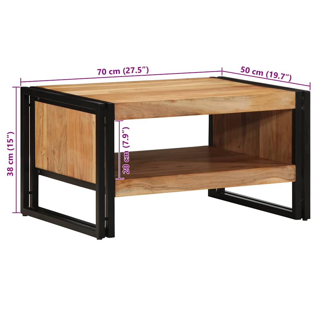 Τραπεζάκι σαλονιού 70x50x38 cm μασίφ ξύλο ακακίας