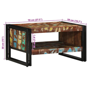 Τραπεζάκι σαλονιού πολύχρωμο 70x50x38cm Ξύλο μασίφ αναγεννημένο - Pakobazaar