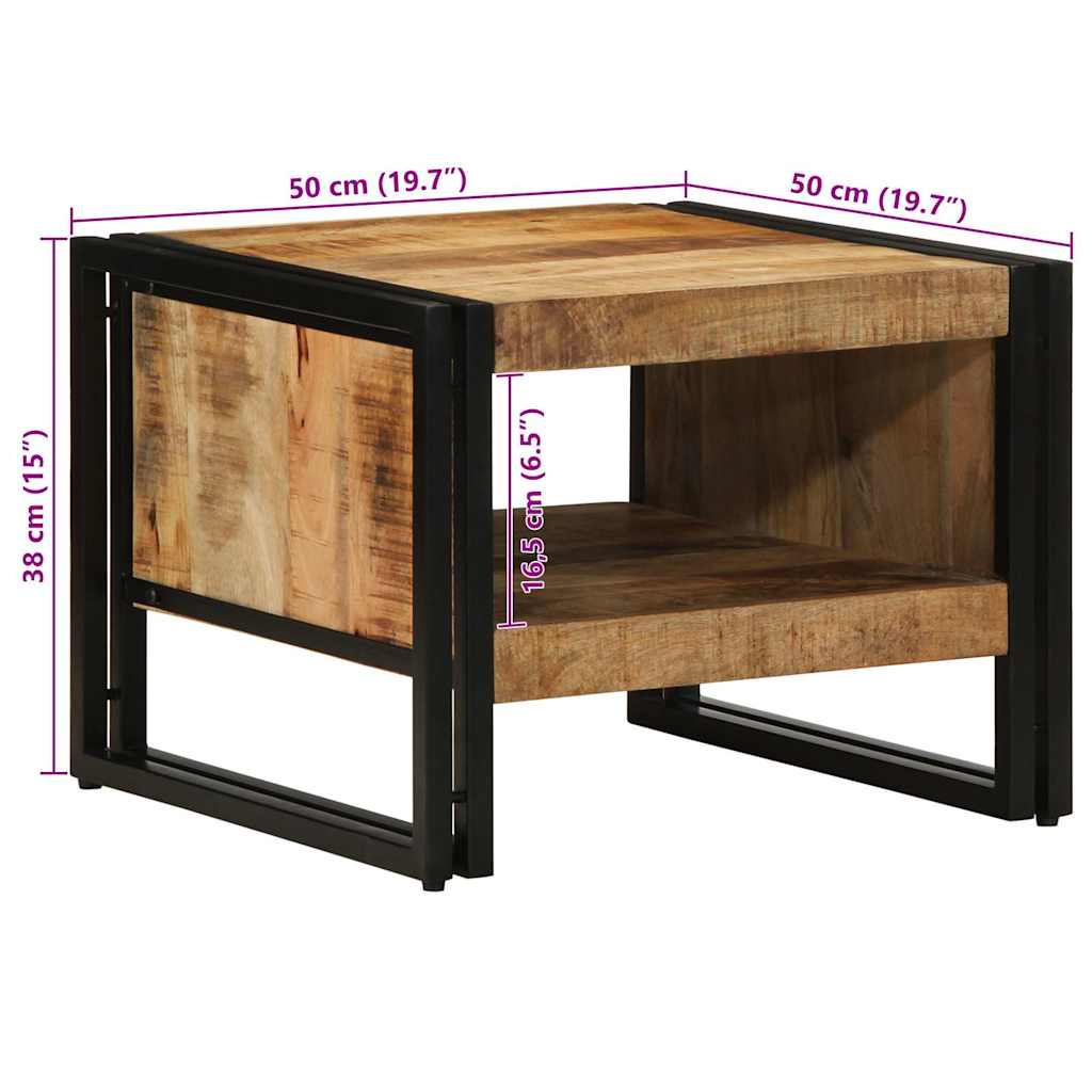 Τραπεζάκι σαλονιού 50x50x38 cm Στερεό ακατέργαστο ξύλο Mango - Pakobazaar