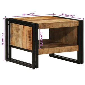 Τραπεζάκι σαλονιού 50x50x38 cm Στερεό ακατέργαστο ξύλο Mango - Pakobazaar