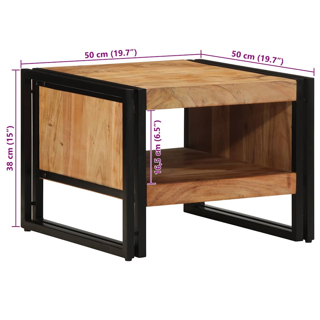 Τραπεζάκι σαλονιού 50x50x38 cm μασίφ ξύλο ακακίας