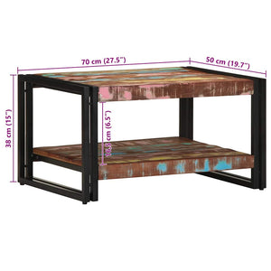 Τραπεζάκι σαλονιού πολύχρωμο 70x50x38cm Ξύλο μασίφ αναγεννημένο