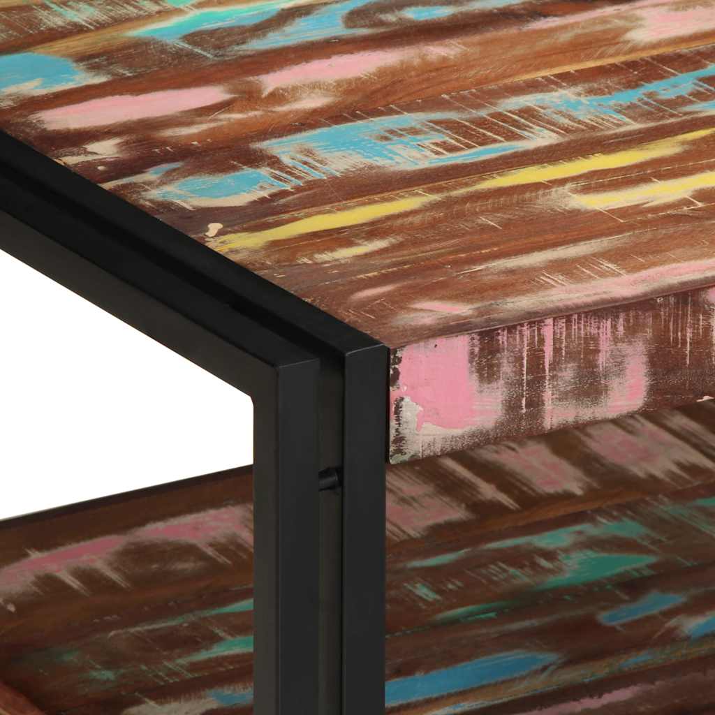 Τραπεζάκι σαλονιού πολύχρωμο 70x50x38cm Ξύλο μασίφ αναγεννημένο
