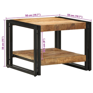 Τραπεζάκι σαλονιού 50x50x38 cm Στερεό ακατέργαστο ξύλο Mango - Pakobazaar