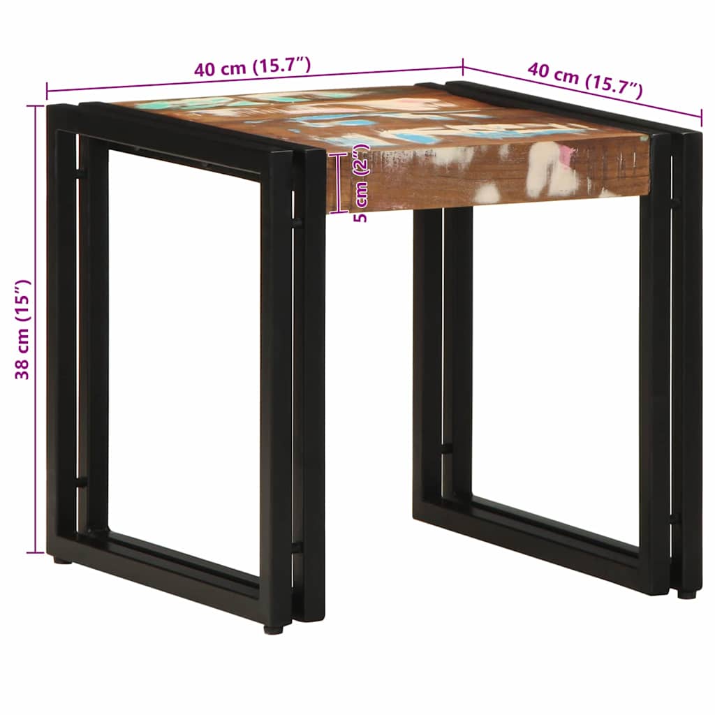 Τραπεζάκι σαλονιού 40 x 40 x 38 cm Στερεό Ανακτηθέν Ξύλο