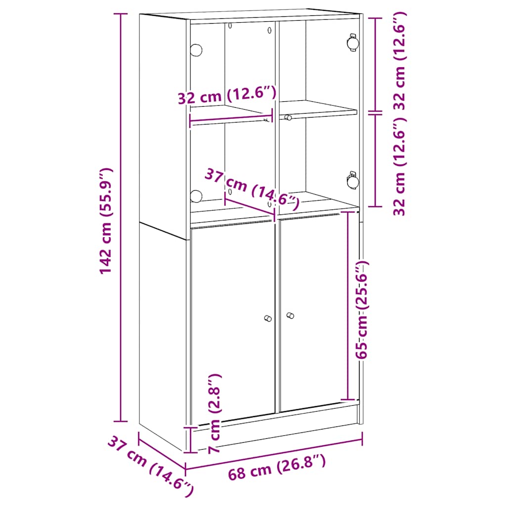 Ντουλάπα με Πόρτες Αρτισιανή Δρυς 68x37x142 εκ. Επεξ. Ξύλο