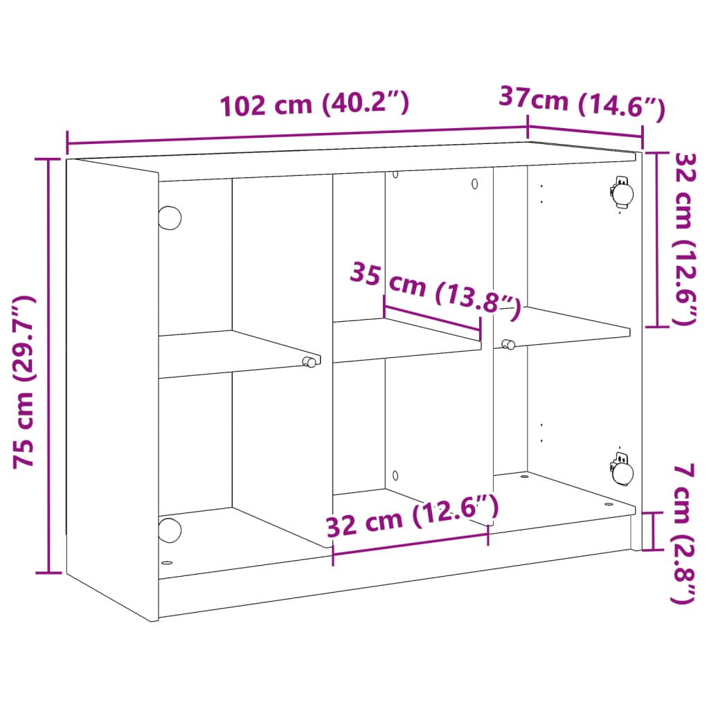 Ντουλάπι Παλαιό Ξύλο 102x37x75,5 εκ. από Επεξεργασμένο Ξύλο