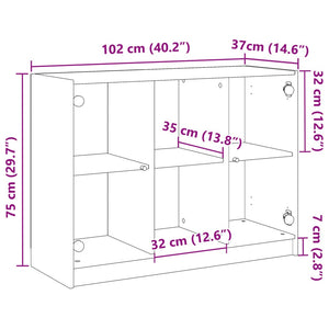 Ντουλάπι Παλαιό Ξύλο 102x37x75,5 εκ. από Επεξεργασμένο Ξύλο