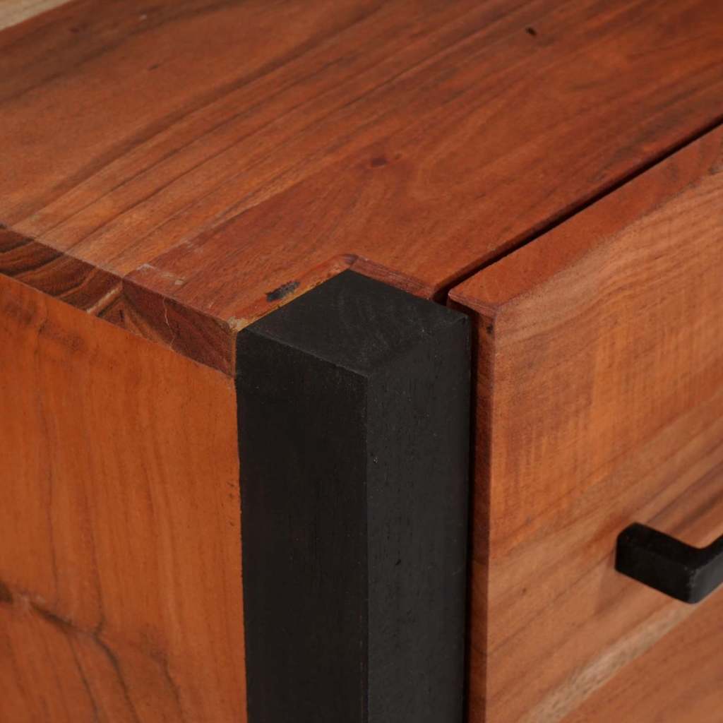 Πλαϊνό γραφείο 3 pcs Καφέ 110 x 30 x 75 εκ Στερεό Ξύλο Ακακίας