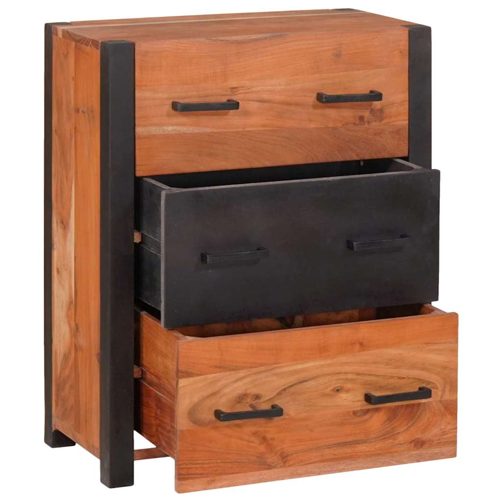 Πλαϊνό γραφείο 3 pcs Καφέ 110 x 30 x 75 εκ Στερεό Ξύλο Ακακίας