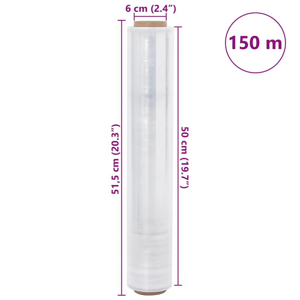 Stretch Film 2 τεμάχια Διαφανές 30 μm 50 cm x 150 m